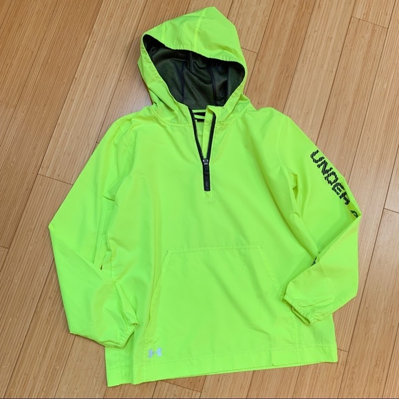 Ua Under Armour Fluorescent Windbreaker Jacket Ylg - Picture 1 of 5